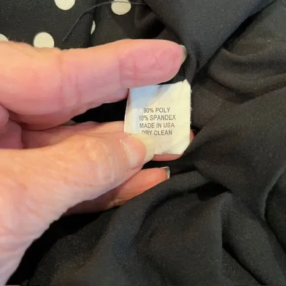 Slate & Willow Black Polka Dot Dress Poly Spandex Women's Ruffle Bottom Size 6 - Picture 8 of 11